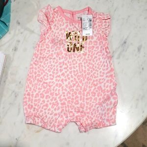 Pink wild one romper 3-6m